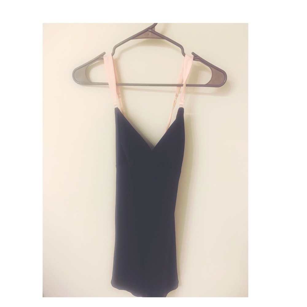 Black and pink silk night slip